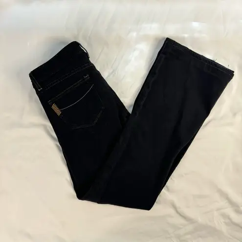 Paige  Jeans Women sz 28 Black Laurel Canyon Low Rise Boot Cut Stretch HEMMED Y2K