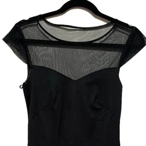 MARCHESA PEARL GEORGIANA CHAPMAN BLACK STRETCHY BODYCON MESH MINIDRESS 6