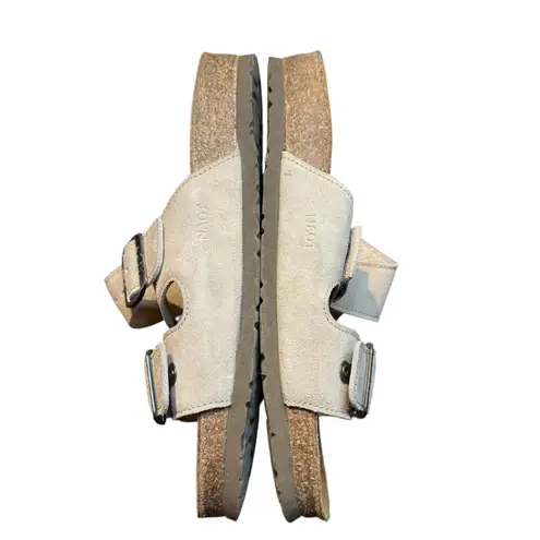 Naot Sandals Women Size 9 Womens 7 EU 40 Gray Suede Santa Barbara Two Strap Cork