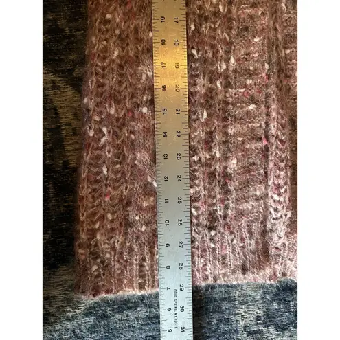 Blu Pepper  Sweater Cardigan Pink Open Front Long Speckled Cozy Fuzzy Size Medium