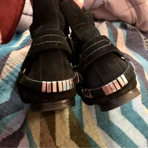 Isabel Marant Etoile Raelyn Suede Ankle Booties Studded Western Cowgirl Boots 37