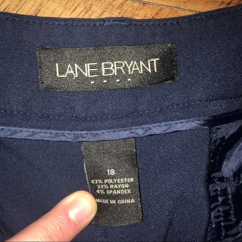 Lane Bryant  black flat front cropped slacks