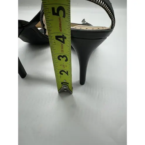 Adrienne Vittadini Gabriella Zip Sandals Black High Heels Women’s Size 10