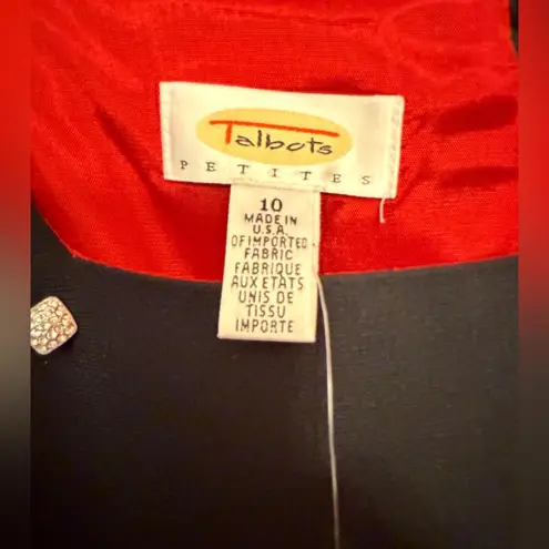 Talbots  Women Petite Vtgd Lined NWT Little Black Dress w Rhinestone Button-10P