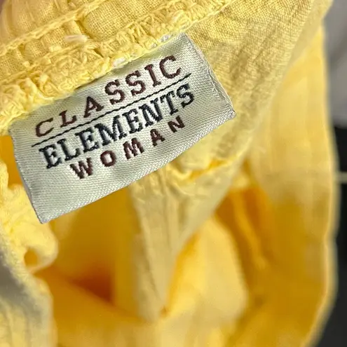 Classic Elements Yellow Tie Waist Cropped Capri Pants 24-26W
