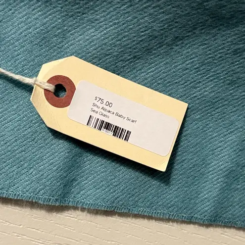 💙💖 NWT Shupaca 100% Baby Alpaca Wool Scarf in Sea Glass Blue