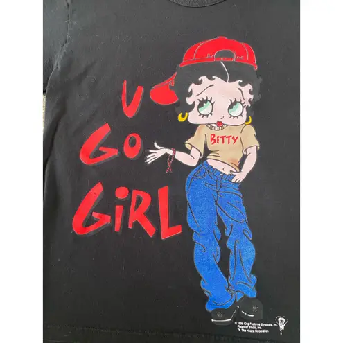 Vintage 1998 Betty Boop U Go Girl T Shirt Women's 14/16 King Features Syndiciate Black Size 14W