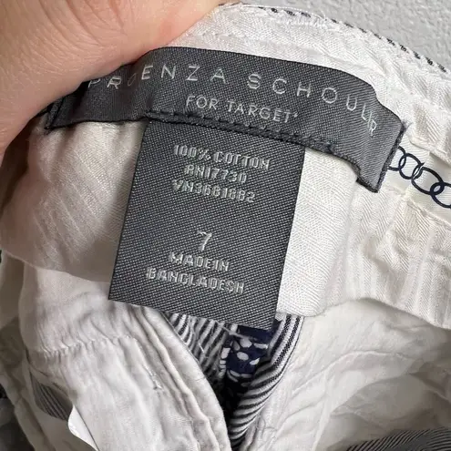 Proenza Schouler for Target Navy White Pinstripe Bermuda Shorts Size 7 Blue