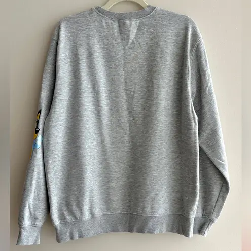 Bluey Women’s Grey Crewneck Sweatshirt, Bluey Character Top, Size Large Gray