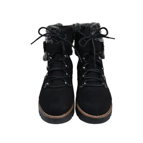 Universal Threads Universal Thread Womens 10 Black Faux Fur Lace Up Boots