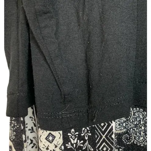 J. Jill Blouse Black W/White Floral Bottom Size XS