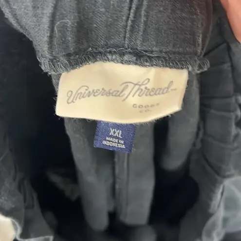 Universal Threads Universal Thread XXL Charcoal Gray Linen Shorts with Elastic Waist, Pockets