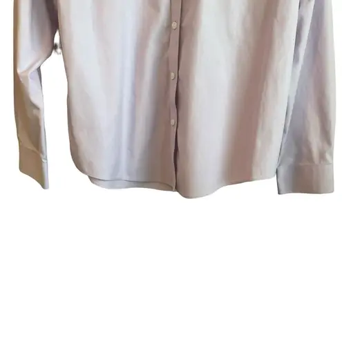 L.L.Bean  Women Cotton Top XL Pale Purple Button Up Minimalistic Workwear Preppy