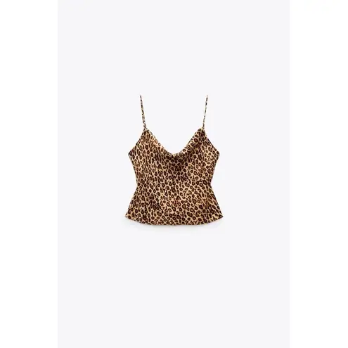 ZARA  Satin Effect Printed Chain Strap Cami