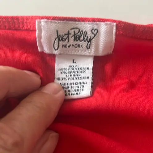 Just Polly red ruched bustier tank top Size undefined