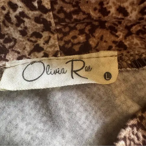 Olivia Rae Brown Snake Print Long Sleeve Top L