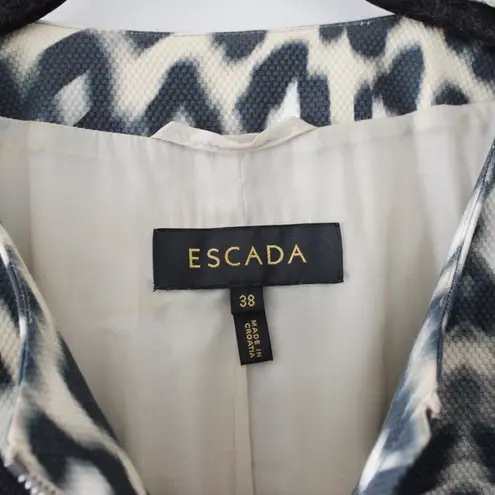 Escada Leopard Print Zip Front Blazer in Fantasy Size 38