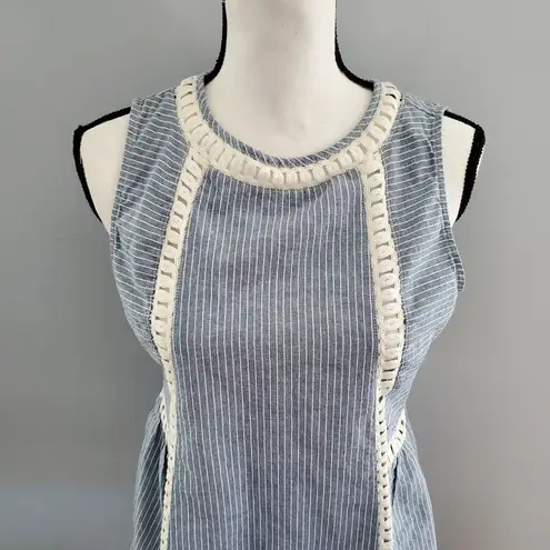 Doe & Rae  Sleeveless Blue Jean Striped Top L