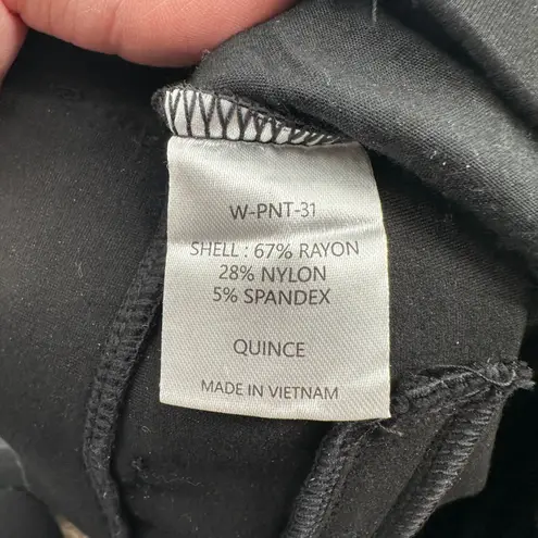 Quince Black Stretch Rayon Nylon Spandex Straight Leg Pants Women's Size S