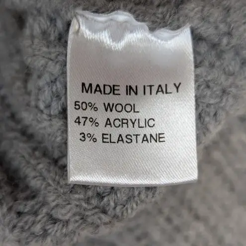 Bartolini Sleeveless Mock Neck Cable Knit Wool Sweater Gray Size S