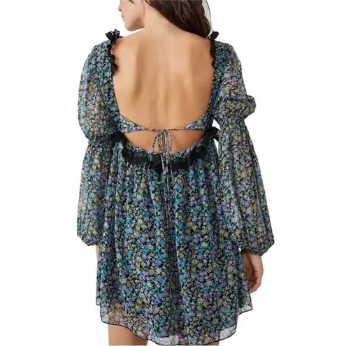 Free People Pennie Printed Babydoll Mini Dress