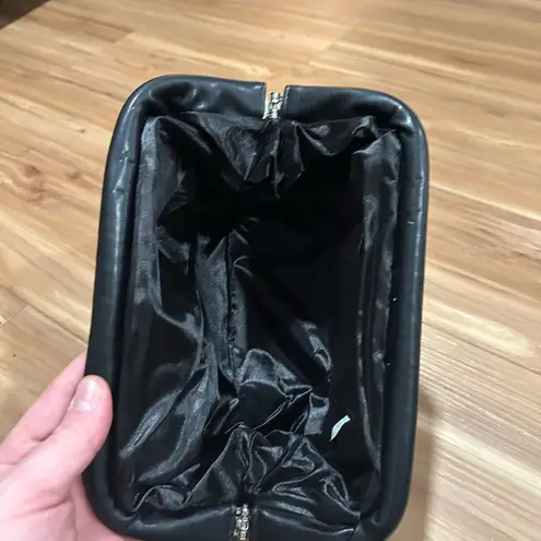 Elegant Black Clutch Cross Body Bag with Removable Chain