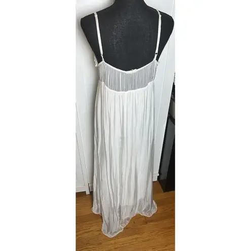 Scandal Women’s Italy White Silver Sequin Dress With Straps Silk Blend Sz Small