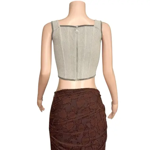 With Jean WITH JÉAN June Corset Top, Grey, Small