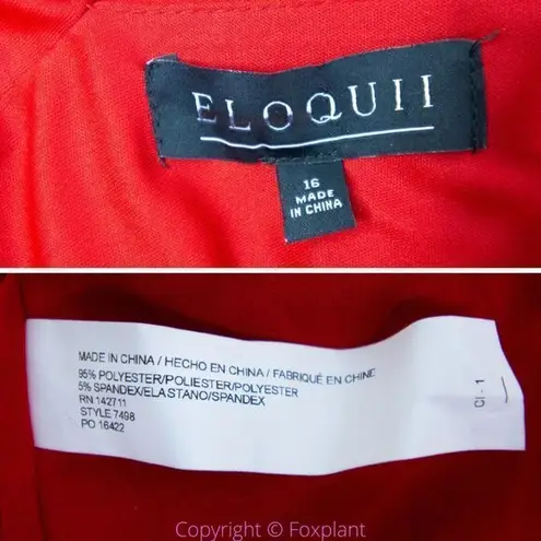 Eloquii NEW red maxi formal dress with trail, women's size 16