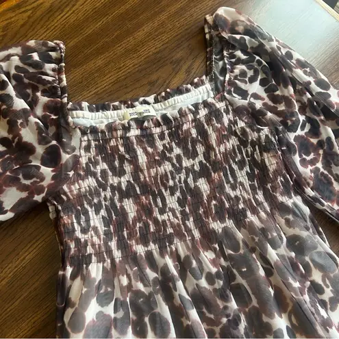 Baum und Pferdgarten animal print midi length square neck Tent Dress size XS Brown