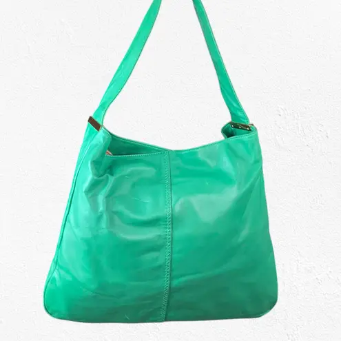 Badgley Mischka Green Leather Italian Jodie Tote Luxury Designer Shoulder Bag