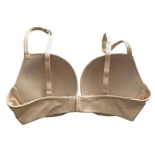 Le Mystere Size 34C Infinite Possibilities Plunge Bra Beige Mesh Lace Tan