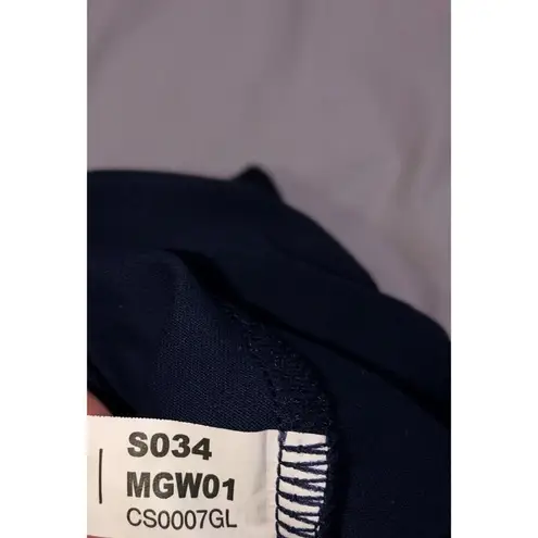 Gaiam Giaim Hooded Mesh Bodysuit Navy Blue S XS Sleeveless Active Workout Sheer Cool