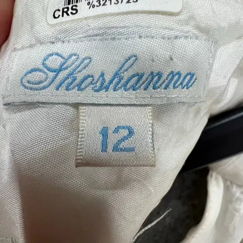 Shoshanna Y2K Tuxedo Halter Dress 12 White Black Silk Blend Pockets Classic Chic