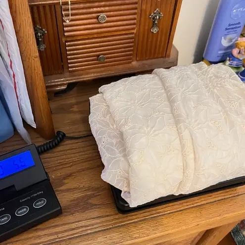 Prómesa Promesa Puff Sleeve Blouse Top Ivory Embroidered Floral Design Women’s Medium