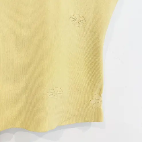 Peppermayo Holly Floral Daisy Sleeveless Knit Top in Yellow Size Small Medium