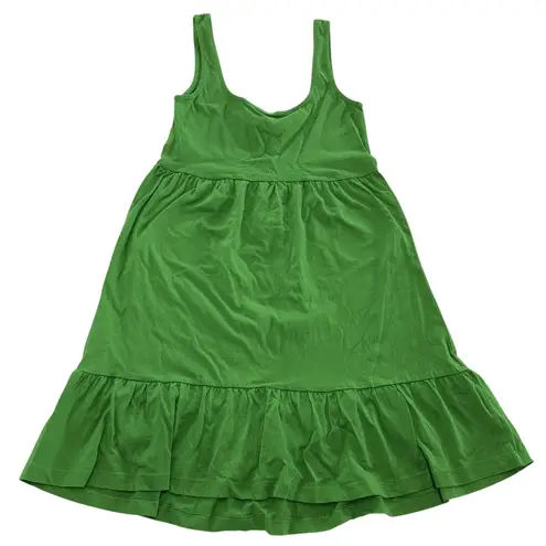 Mango MNG Dress Womens XS Green Frill Mini Sleeveless Ruffle Hem A