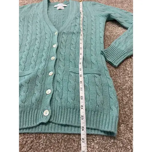 Isle of Skye Women Scotland Made Pure Cashmere Blue cardigan sweater fit sz S