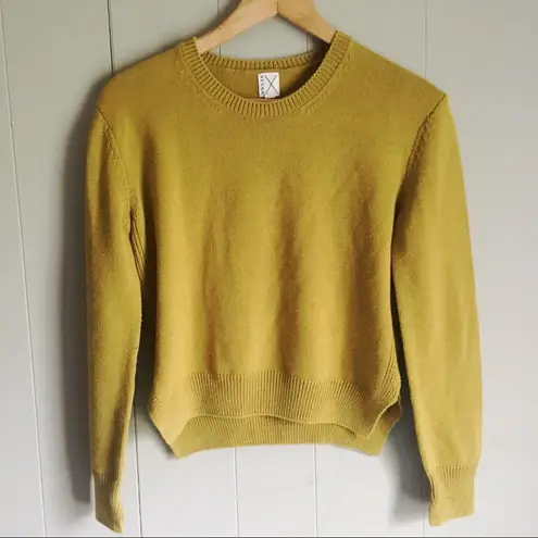 Stitch Fix REGNAX Mustard Side Slit Hipster Crew Neck Sweater