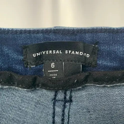 Universal Standard Seine High Rise Skinny Jeans in Distressed Blue Size 6 or M