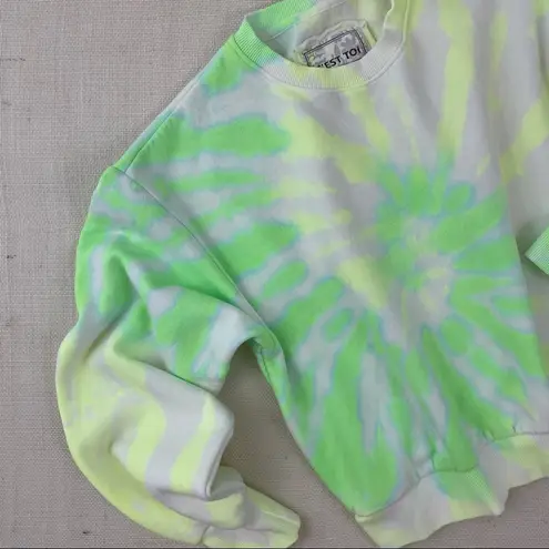 Tie Dye Sweatshirt Neon Yellow & Lime Green Multiple Size L