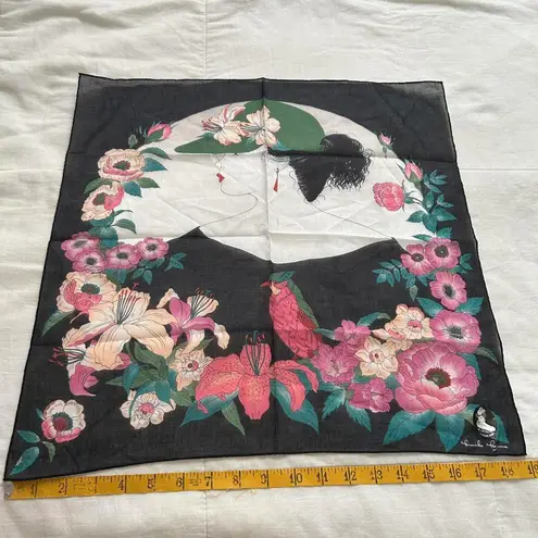 Floral boarder woman print bandana 0702 Black