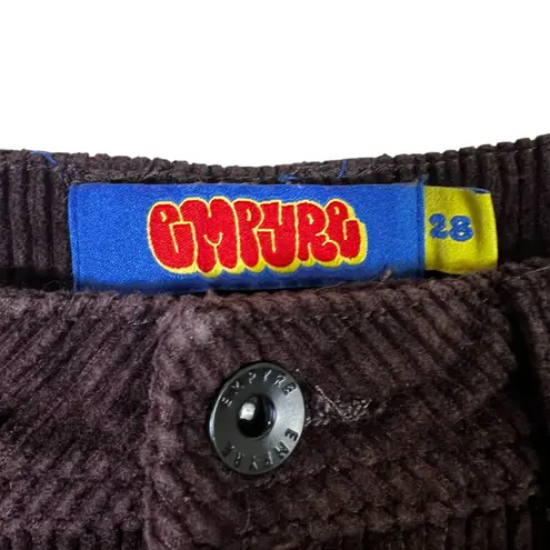 Empyre Corduroy High Rise Straight Leg Pants Womens 28 Brown Y2K Grunge Retro