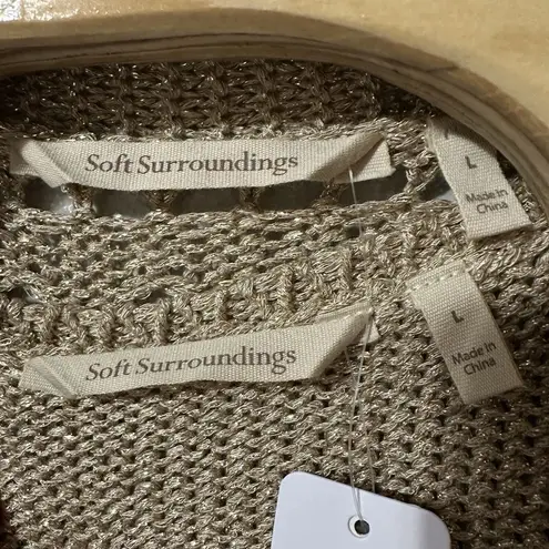 Soft Surroundings Opaline Shimmer Cardigan & Sweater Tank Top Sz Large 2 Piece