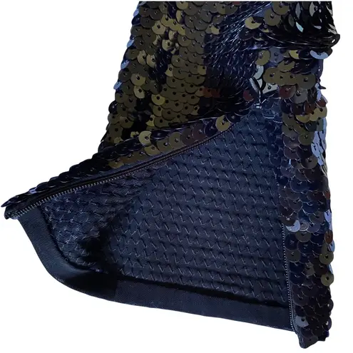 Stella McCartney black sequined long-sleeve fully-lined form-fitting dress