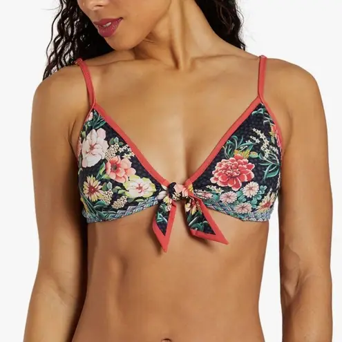 Johnny Was floral tie front Floral Bikini Top NEW