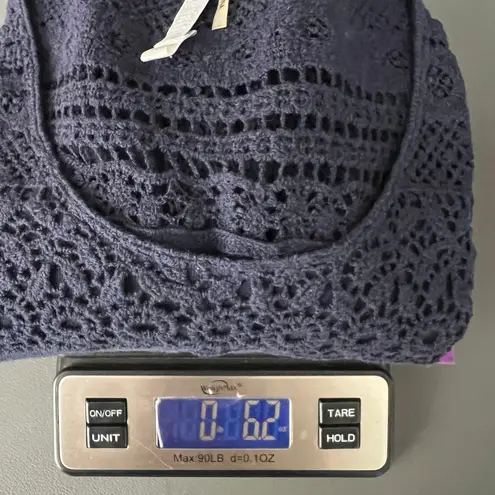 Monoreno Linen Cotton Crochet 3/4 Sleeve Women's Top Size Small Long Length