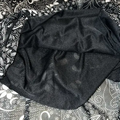 Mimmer Black & White Floral Maxi Dress With Spaghetti Straps Q31* Size M