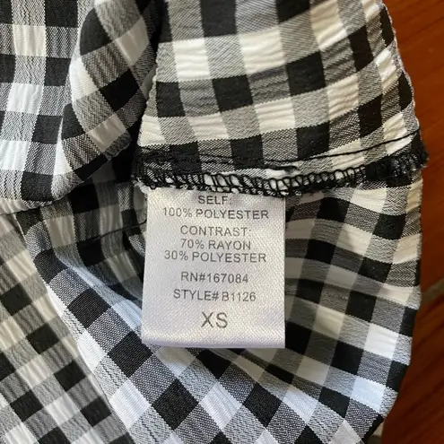 Tuckernuck Pomander Place Black & White Gingham Short Sleeve Top