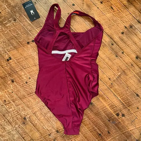 Spyder sporty tummy control berry slimming L one piece swimsuit